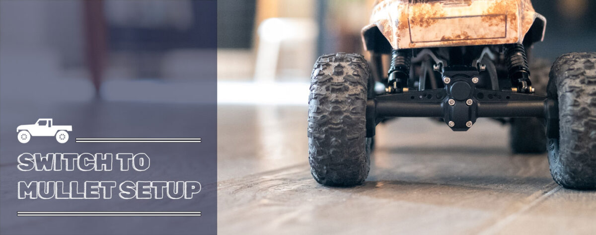 SCX24のリアをポータルアクスルにしてMULLET SETUPを試してみる
