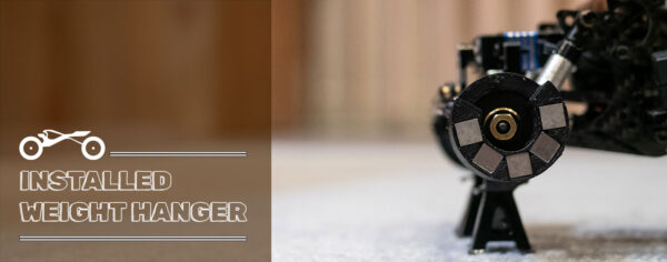 C3クローラーのホイールにタングステンウエイトハンガーを装着する